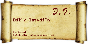 Dér István névjegykártya
